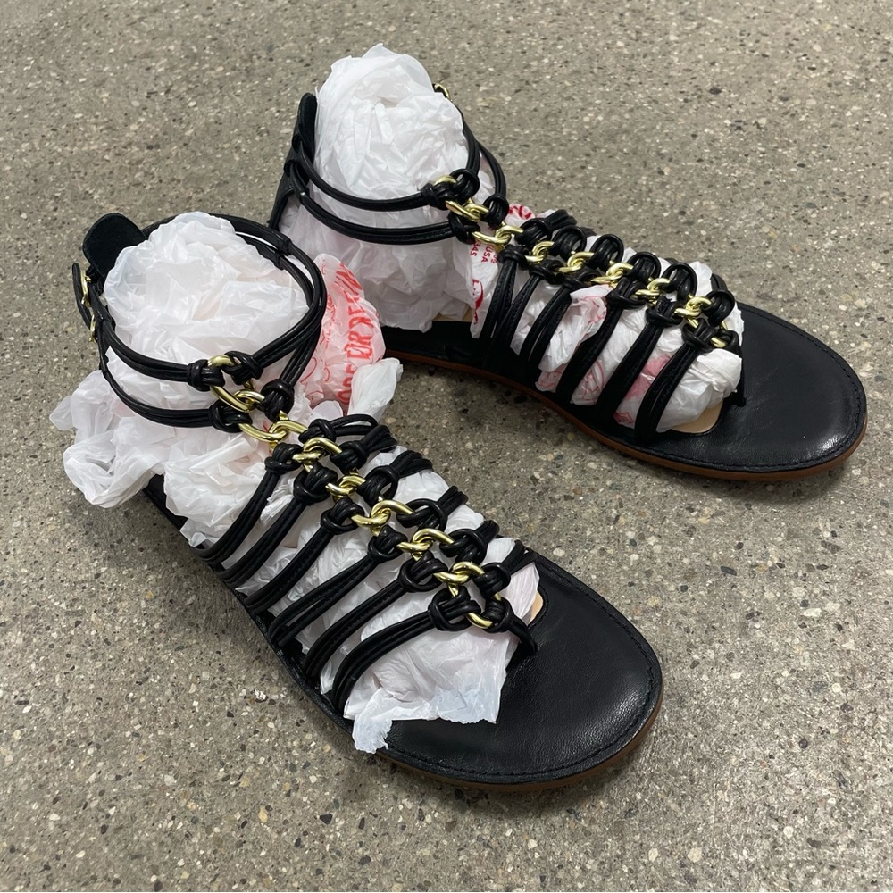 Coach Gillian Black Leather Womens gladiator Sandals Size 7.5 - Picture 6 of 16